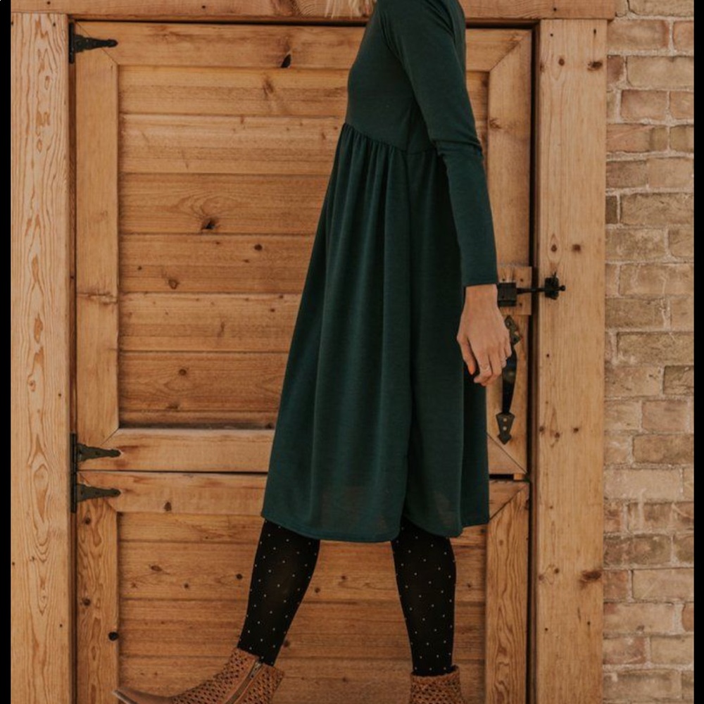 Roolee Forest Green long sleeve dress